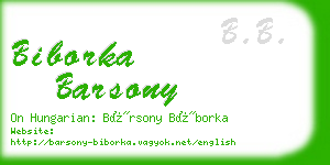 biborka barsony business card